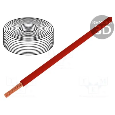 Kiuline vask Punane montaazijuhe PVC 0.14mm2, -30...70°C, 500V, class 5, 1 meeter