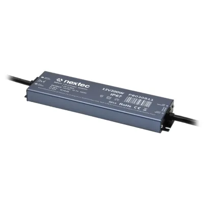 Toiteplokk 12VDC 16.7A 200W IP67 242*67*23mm Super Slim