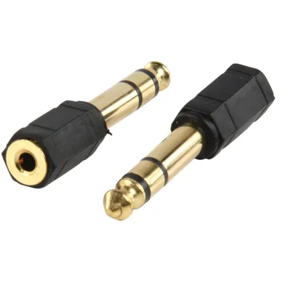 6.3mm stereo pistik-3.5mm stereo pesa plastik kullatud