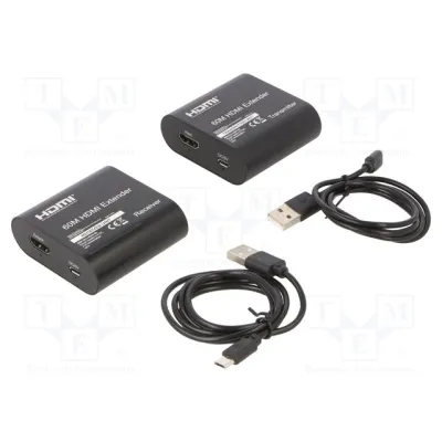 HDMI удлинитель через CAT6 до 60 м, DCx2, HDMIx2, RJ45x2