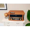 Vinüülimängija puidust retro AM/FM raadio BT CD kassett USB