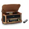 Vinüülimängija puidust retro AM/FM raadio BT CD kassett USB