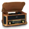 Vinüülimängija puidust retro AM/FM raadio BT CD kassett USB