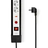 Pikendusjuhe 10-pesaga, kaitse, 16A, 3m, 3g1.5, lülitiga, must