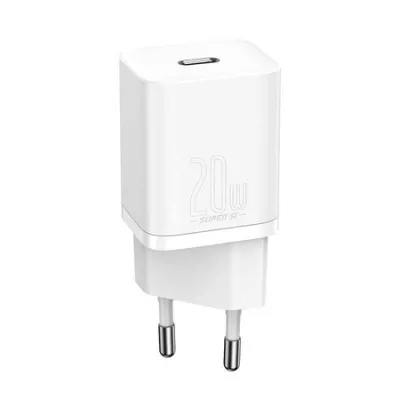 USB charger USB-C port 20W Baseus white