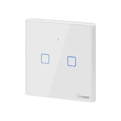 Sonoff T2 EU WiFi+RF Умный выключатель настенный 2A, 2 канала, Белый
