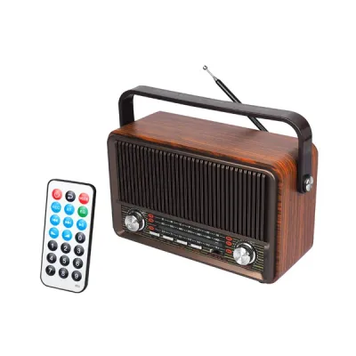 Retro raadio akuga puldiga FM USB 230VAC