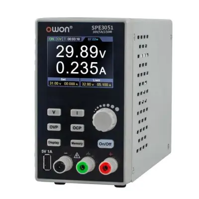 Laboratory power supply, 1ch 0...30V 5A, 2.8" LCD, programmable