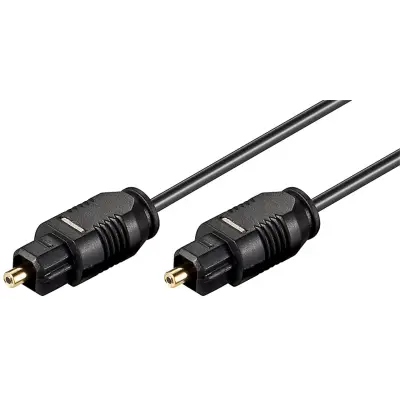 Optiline helikaabel TOSLINK 0.5m, standard PVC Must