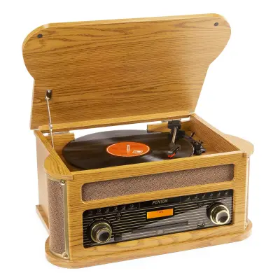 Retro raadio hele FM DAB+ vinüül CD USB BT kassett Memphis