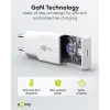 USB laadija GaN USB-C pesa 30W valge PD PPS