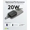 Akupank QC3.0 PD SCP 10000mAh 20W USB A / C-C 13cm kaab must