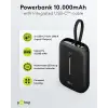 Akupank QC3.0 PD SCP 10000mAh 20W USB A / C-C 13cm kaab must