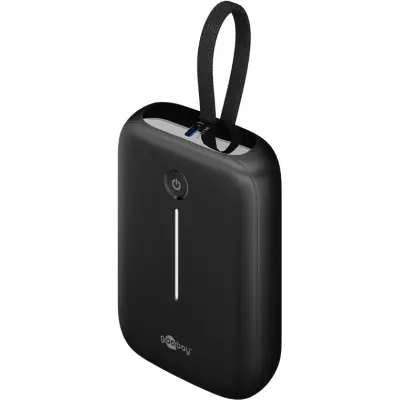 Akupank QC3.0 PD SCP 10000mAh 20W USB A / C-C 13cm kaab must