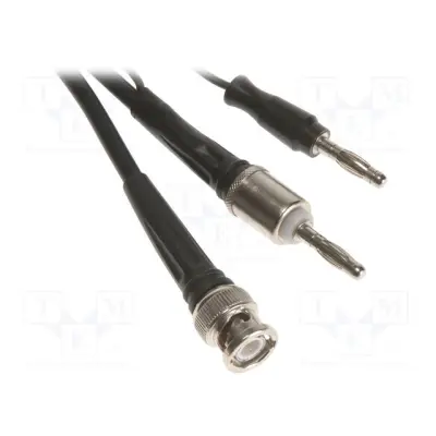 Test lead; BNC plug,banana plug 4mm x2; Len: 1m; black
