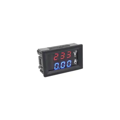 Digitaalne volt- ja ampermeeter 60-500VAC 10ACA, sinine/puna