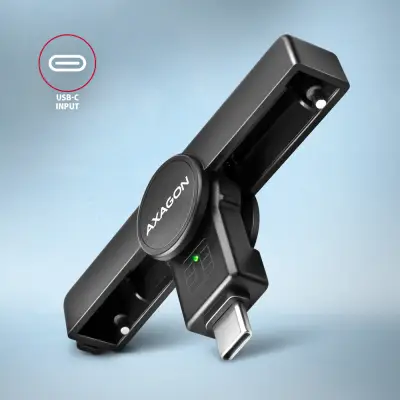 ID-kaardilugeja USB-C must Axagon