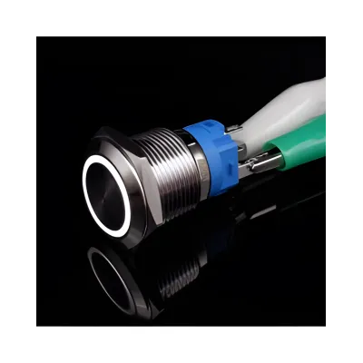 Puutelüliti ON-ON 9-24V 4A 19mm IP65 Valge indikaator, juhe