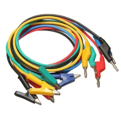 Testrijuhtmed 4mm krokodillid 5tk silikoonist 1mm2 1m
