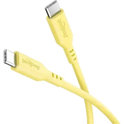 USB-C 2.0 silikoon kaabel 1.5m 60W 480MBPS kollane