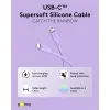 USB-C 2.0 silikoon kaabel 1.5m 60W 480MBPS lilla