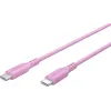 USB-C 2.0 silikoon kaabel 1.5m 60W 480MBPS roosa