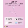 USB-C 2.0 silikoon kaabel 1.5m 60W 480MBPS roosa