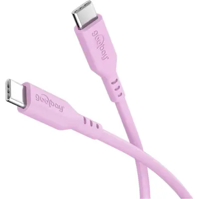 USB-C 2.0 silikoon kaabel 1.5m 60W 480MBPS roosa
