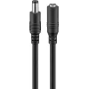Toitekaabli 2.1/5.5mm pistikutega pikenduskaabel 5m, must