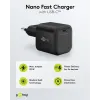 USB laadija GaN USB-C pesa 20W must PD PPS1 PPS2