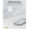 USB laadija GaN USB-C pesa 20W valge PD PPS1 PPS2