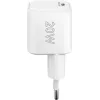 USB laadija GaN USB-C pesa 20W valge PD PPS1 PPS2