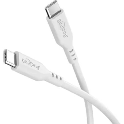 USB-C 2.0 silikoon kaabel 1.5m 60W 480MBPS valge