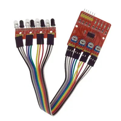 4-kanaliga Joone jälgimise andur 1mm...60cm 3.3/5V 6-pin TTL