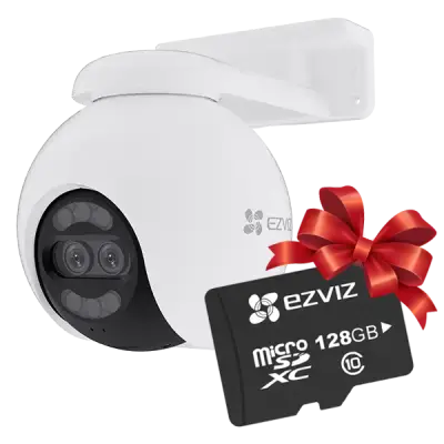 EZVIZ H80x + 128GB mälukaart, 8MP+2MP kahe objektiiviga pöördkaamera