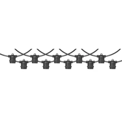 Valguskett 10x E27 pesa must 11.5m IP65