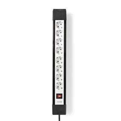 NEDIS EXSO830F1PRO 8-гнездовой Профессиональный сетевой фильтр, Кабель 3.0м и Выключатель