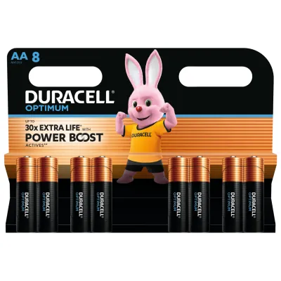 Батарейки 1.5V AA LR6 Duracell Optimum 8шт в упаковке