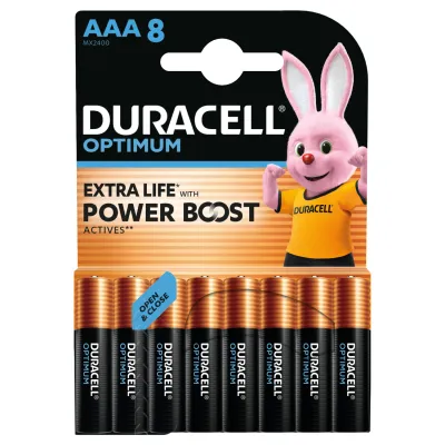 Батарейки 1.5V AAA LR3 Duracell Optimum 8шт в упаковке