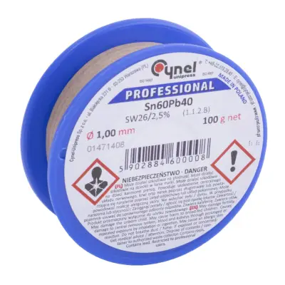 Tin 1mm 100g 60/40 2.5% flux