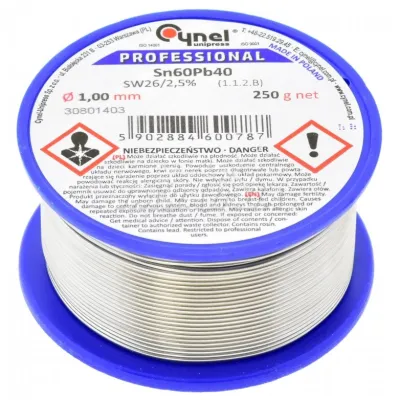 Tin 1mm 250g 60/40 2.5% flux