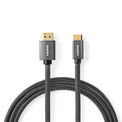HDMI-mini HDMI 2.0 premium kaabel 2m 18Gbps OFC, hall