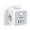 Tessan vargapesa kuubik 3*AC 2*USB A USB C 2500W 10A valge