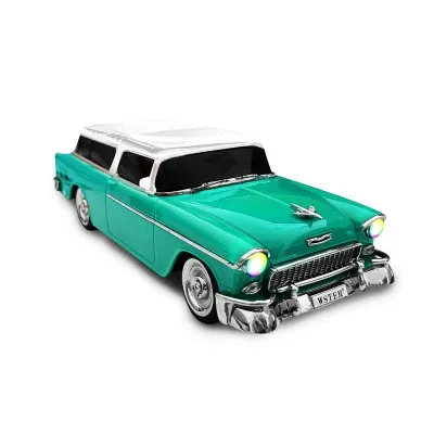 Bluetooth speaker retro car with battery green WS-1955 FM radio BT USB 1500mAh