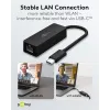 USB-C RJ45 10/100/1000 gigabit võrguadapter 10cm, must
