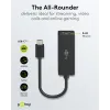 USB-C RJ45 10/100/1000 gigabit võrguadapter 10cm, must