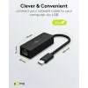 USB-C RJ45 10/100/1000 gigabit võrguadapter 10cm, must