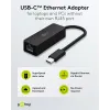 USB-C RJ45 10/100/1000 gigabit võrguadapter 10cm, must