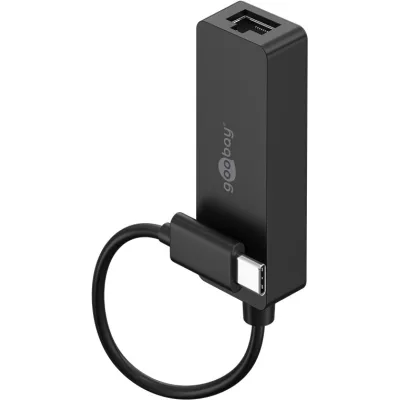 USB-C RJ45 10/100/1000 gigabit võrguadapter 10cm, must