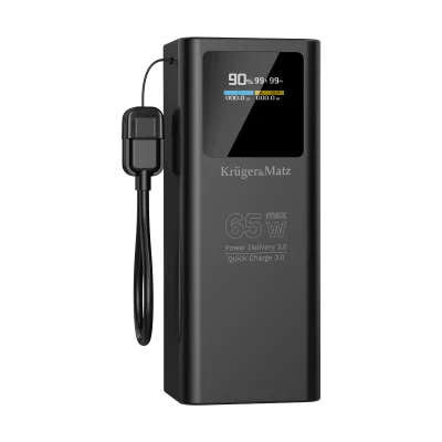 Пауэрбанк Kruger&Matz 20000 мАч Li-ion 65 Вт с функцией QC и PD